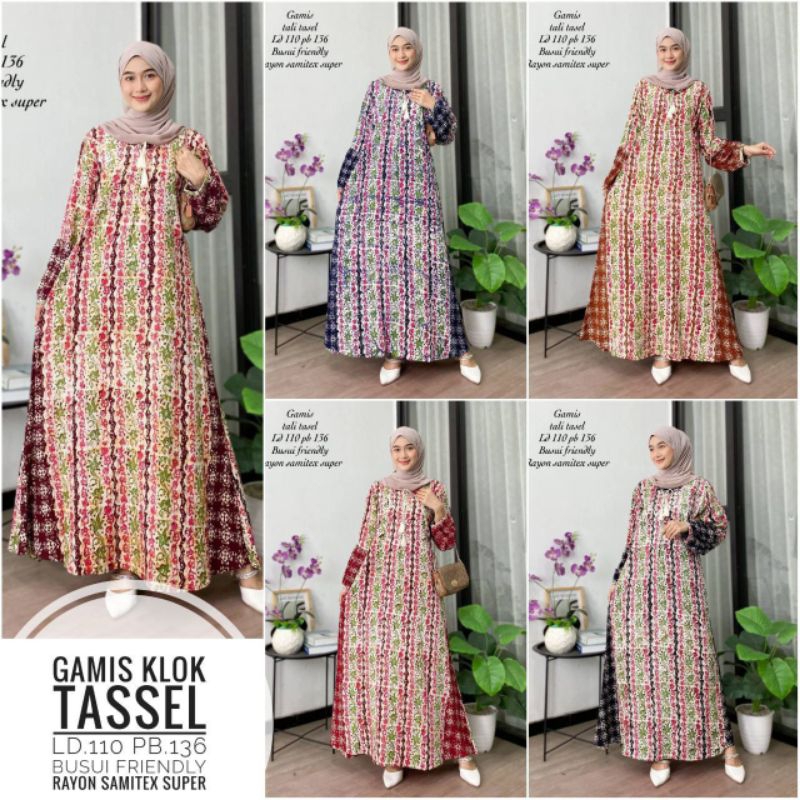 Gamis Klok Tassel (Gamis Batik Cap Malaman)