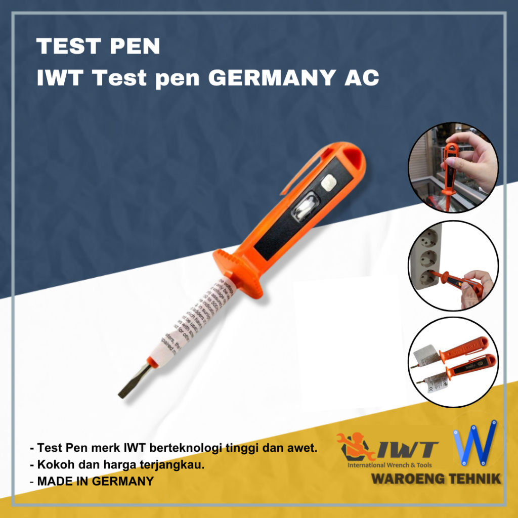 IWT Test Pen AC Listrik Anti Pecah Tespen Kuat Kokoh - IWT Tes Pen size 155 mm (S-TP-155)