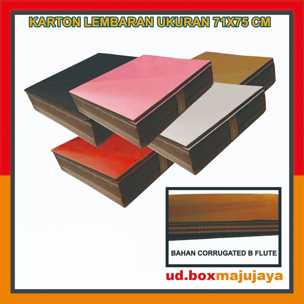 

(PAKET 50 PCS) Karton Lembaran 71x75 Cm, 64x50 Cm, 69x50 Cm/Custom Ukuran/Karton Polos