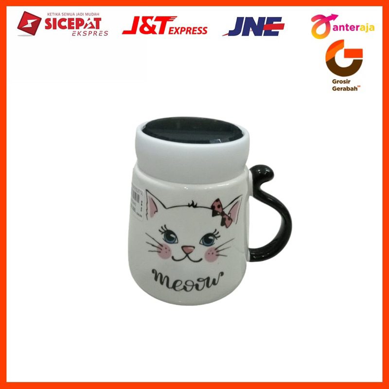 tiara mug keramik + tutup putar catty gift box df1103 59443