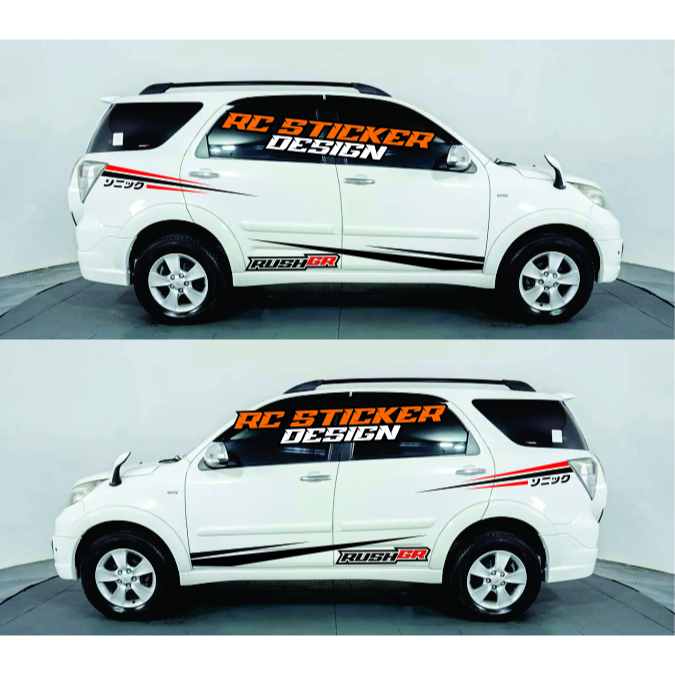 Stiker mobil toyota rush stiker body samping mobil rush stiker striping variasi mobil rush terios av