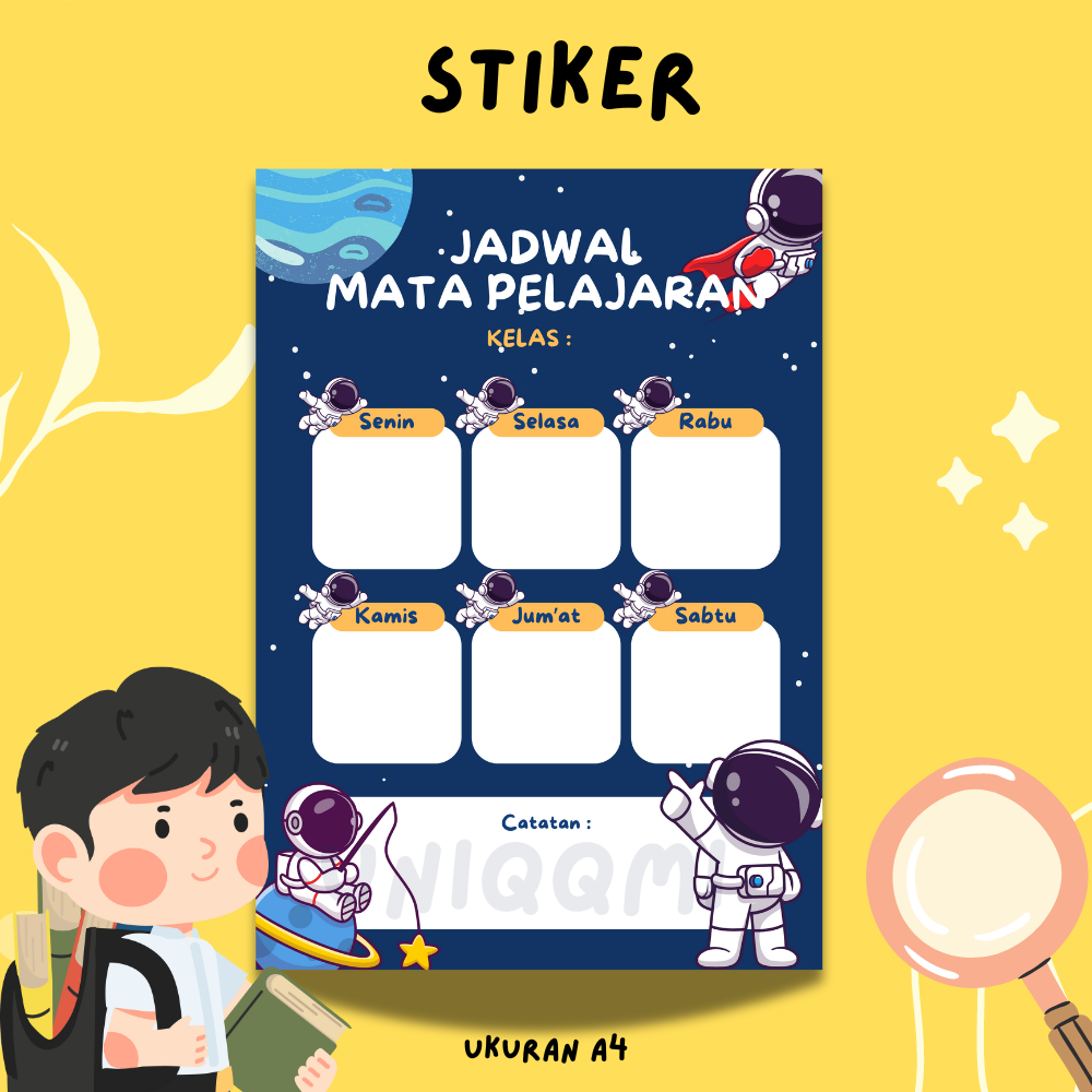 STIKER JADWAL MATA PELAJARAN/ JADWAL MATA PELAJARAN/ MATA PELAJARAN/ JADWAL MAPEL