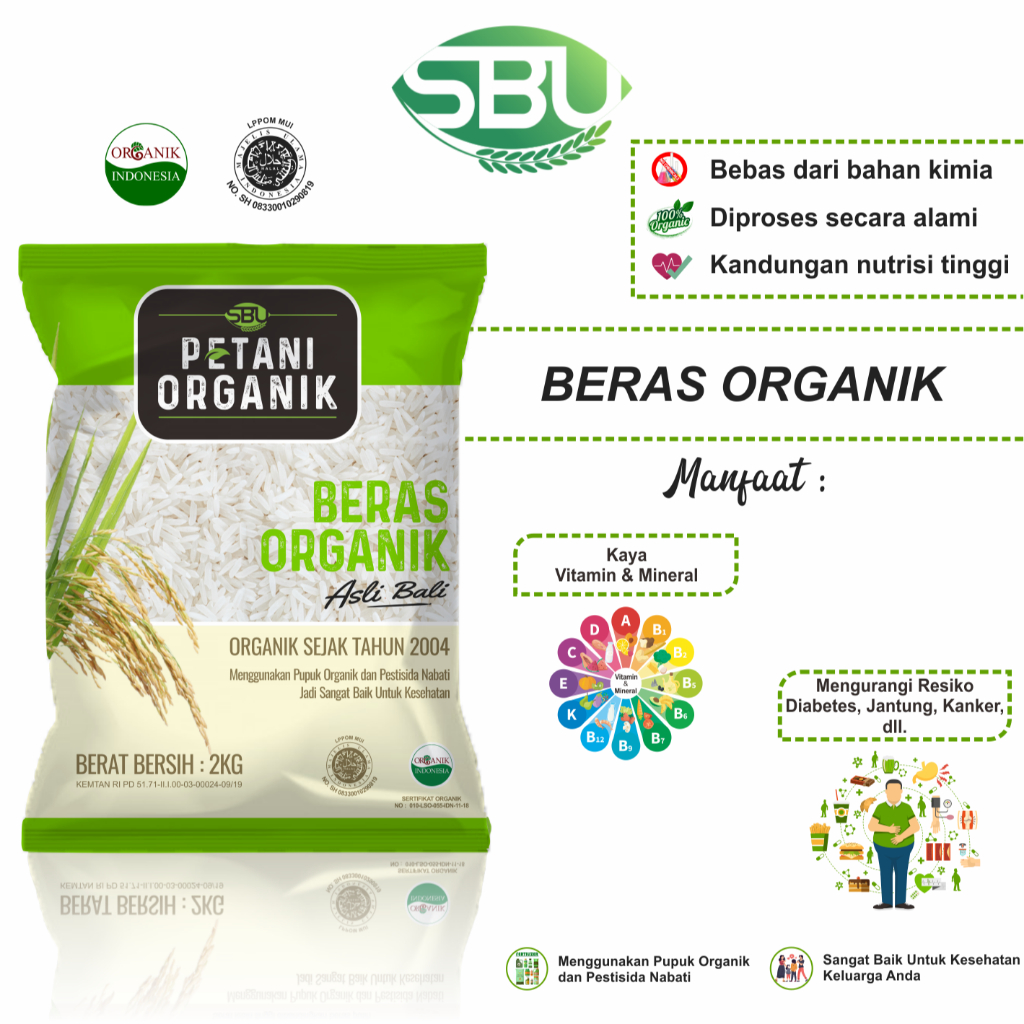 

Beras Organik Putih Petani Organik 2kg / Cocok Untuk Menjaga Imun Tubuh
