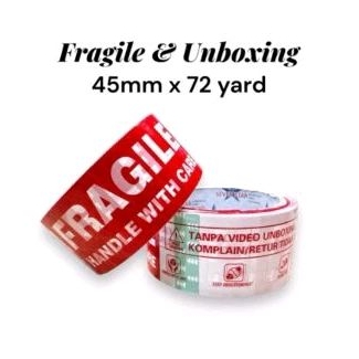 

Isolasi | Lakban | Selotip Merah Putih (Fragile) SEVEN STAR 45mm 72 Yard