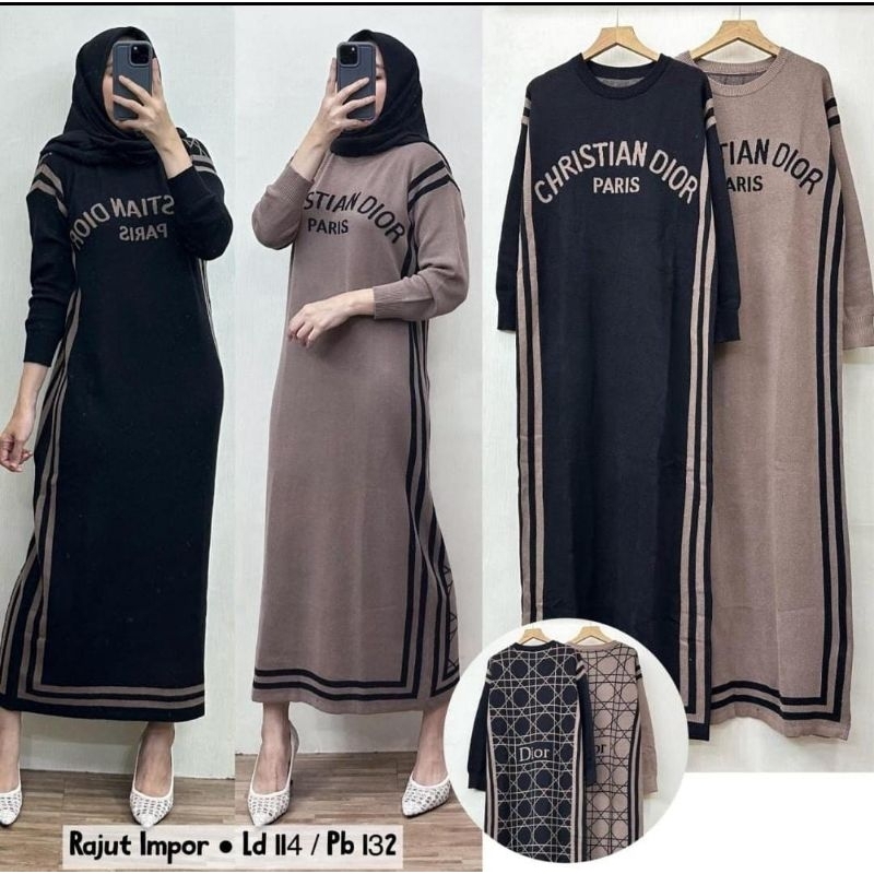 gamis rajut impor/ gamis simpel/gamis rajut wanita/gamis rajut ternyaman