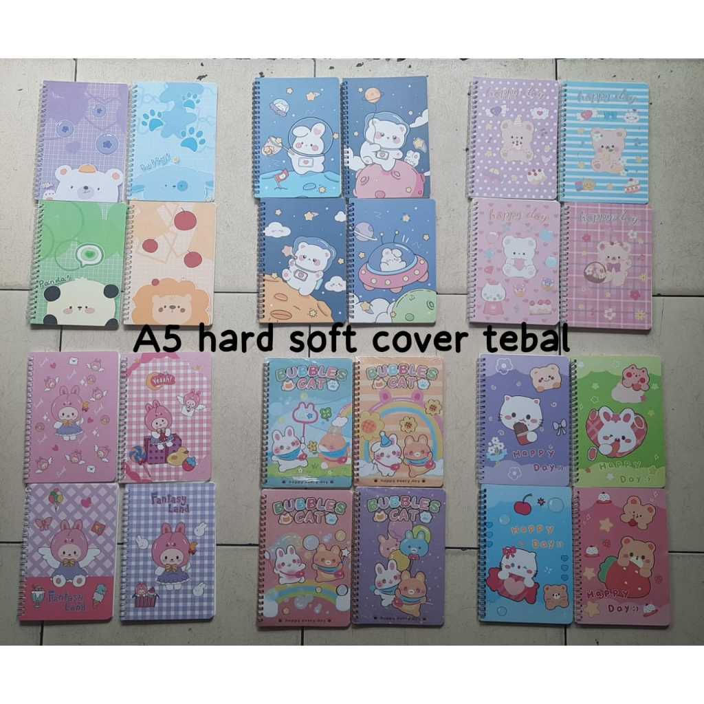 

A5 Spiral Book Notebook Buku Lucu Anak-anak 60Lembar (Hard Soft Cover Tebal)