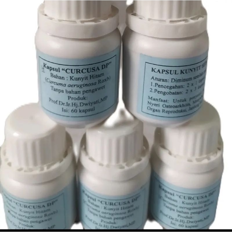 kapsul kunir hitam /Temu hitam ASLI BPOM prof.Dr.Ir.Hj.Dwiyati,MP isi 60 kapsul