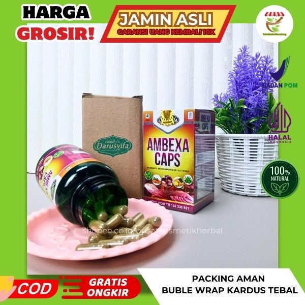 AMBEXA Caps Kapsul Herbal Daun Ungu Original Darusyifa Untuk Wasir Ambeien BAB Berdarah Konstipasi