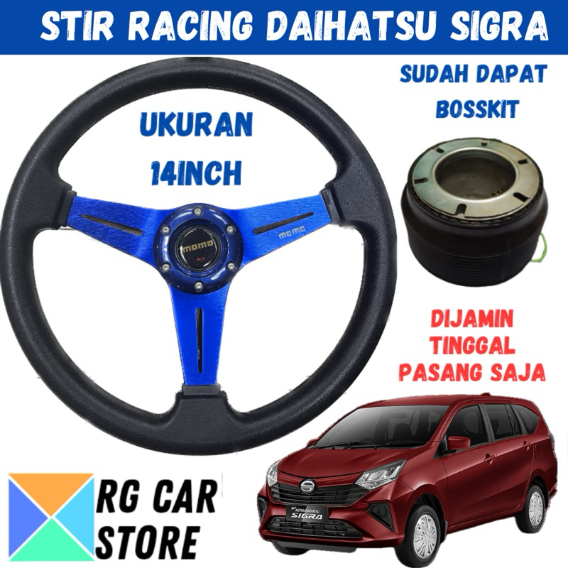Paket Stir Racing Sigra Semi Cekung 14inch Dapat Bosskit HKB Berkualitas