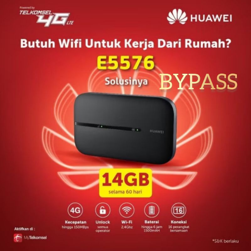HUAWEI E5576 - 606 || E5576 - 325 MOBILE MODEM WIFI MIFI WIRELESS SEMUA OPERATOR BYPASS 4G LTE GRATI