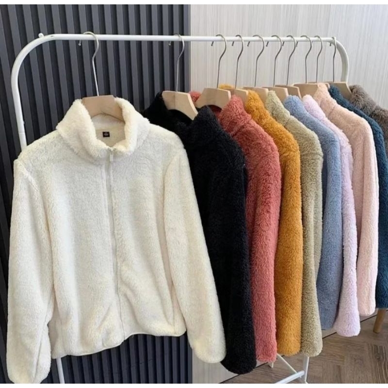 jaket sherpa bulu dewasa unisex pria/wanita