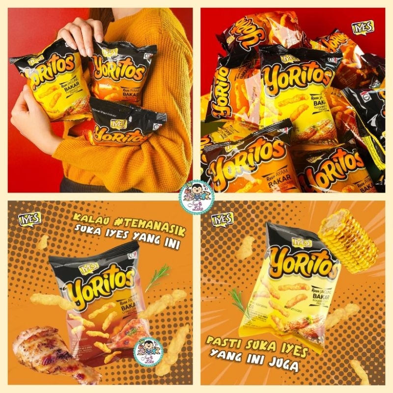 

Snack IYES YORITOS 18gr. Ecer 1pc. rasa Keju, Jagung Bakar Pedas, Jagung Bakar, Ayam Bakar