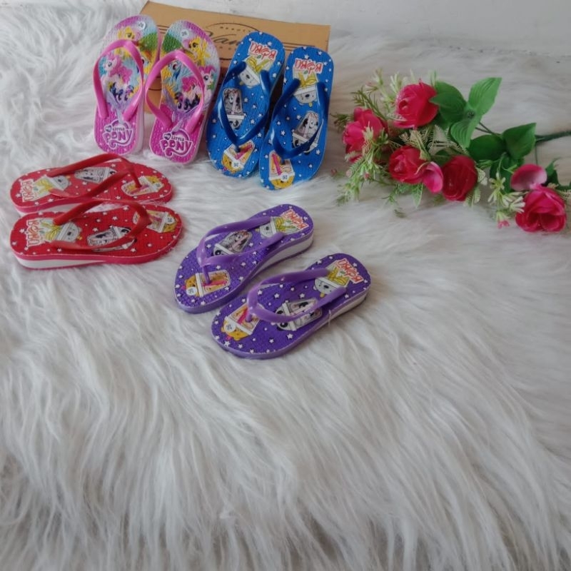 sandal jepit anak spon motif boba