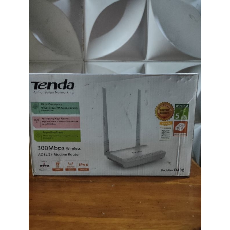 Tenda D301 Wireless N300 ADSL2+ Modem Router 