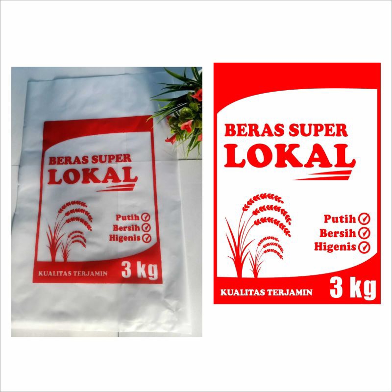 PLASTIK KEMASAN BERAS 3KG ISI 50LEMBAR