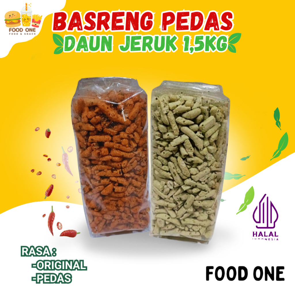 

BASRENG PEDAS KEMASAN 1,5KG REMPAH DAUN JERUK CEMILAN ENAK