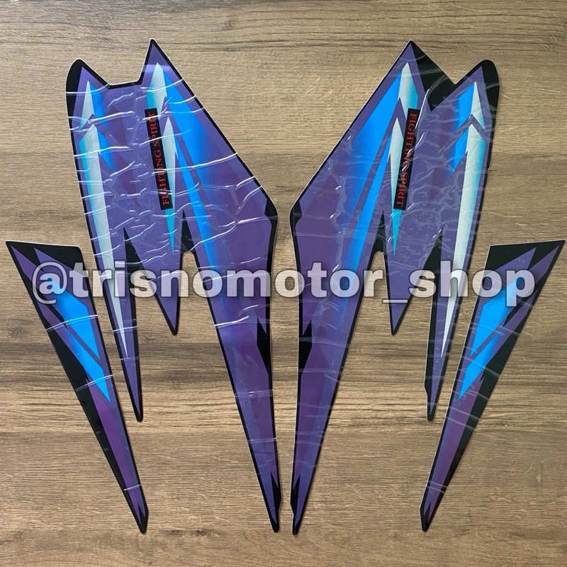 Striping sticker stiker lis list polet body yamaha RX-King 02 RX KING Th.2002 all warna hitam ungu b