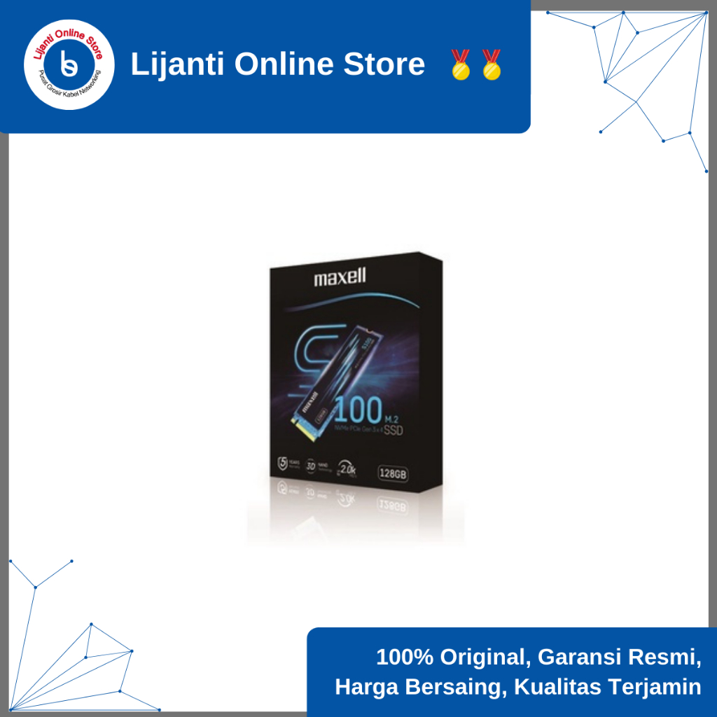 Maxell SSD NVME 128GB Pcle Gen 3X4 Barang Original Garansi Resmi 5 Thn