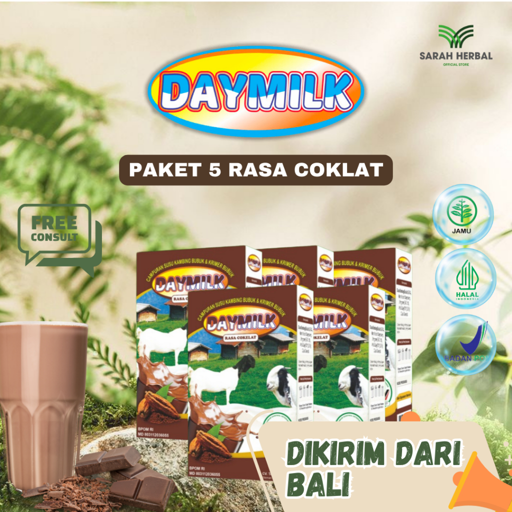 

PAKET 5 BOX DAYMILK RASA COKELAT Susu Kambing Etawa Tidak Bau Prengus Membantu Menjaga Daya Tahan Tubuh dan Bantu Jaga Kesehatan Sendi dan Tulang Dikirim dari Bali