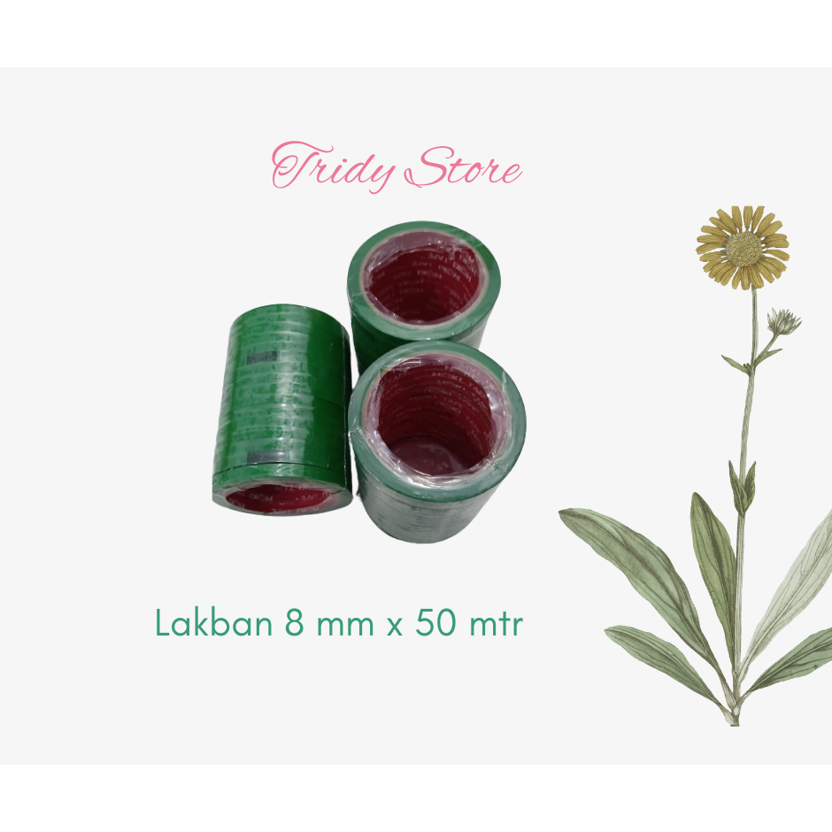 

Lakban buah 8 mm isolasi bag nech sealer hijau selotip kecil