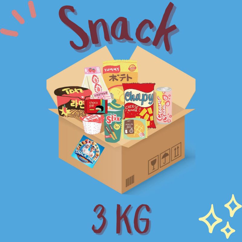 

3 KG - SNACK IMPORT & LOKAL BEBAS REQUEST SALDO JAJAN RP.100.000