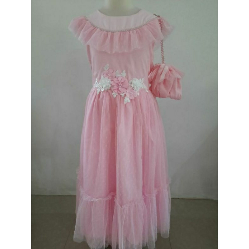 Dress Pesta Anak Mewah - Dress Export London - Dress Tas - Gaun Pesta Mewah - Dress Princessa Flami