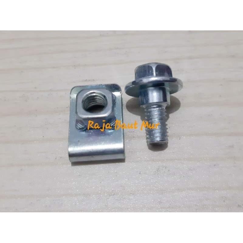 Baut klip spakbor m.6 × 16 baut 10 ( baut + klip )