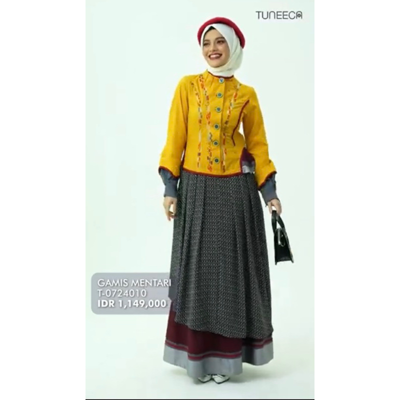 TUNEECA GAMIS MENTARI T-0724010 TUNEECA LENTERA ERA /GAMIS MUSLIMAH WARNA CERIA BRANDED ORIGINAL