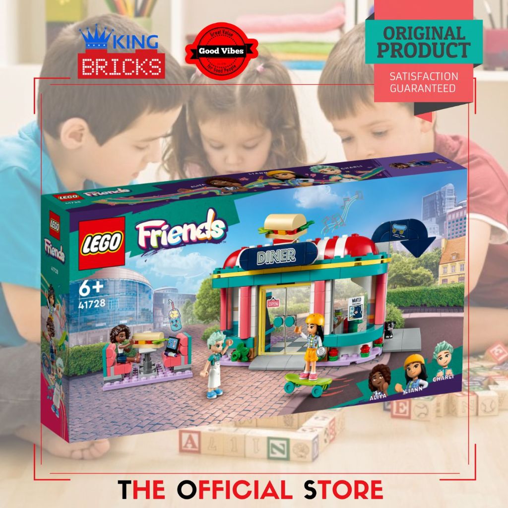 LEGO Original FRIENDS 41728 Heartlake Downtown Diner - Mainan Anak Perempuan Rumah Makan Bule Sandwi