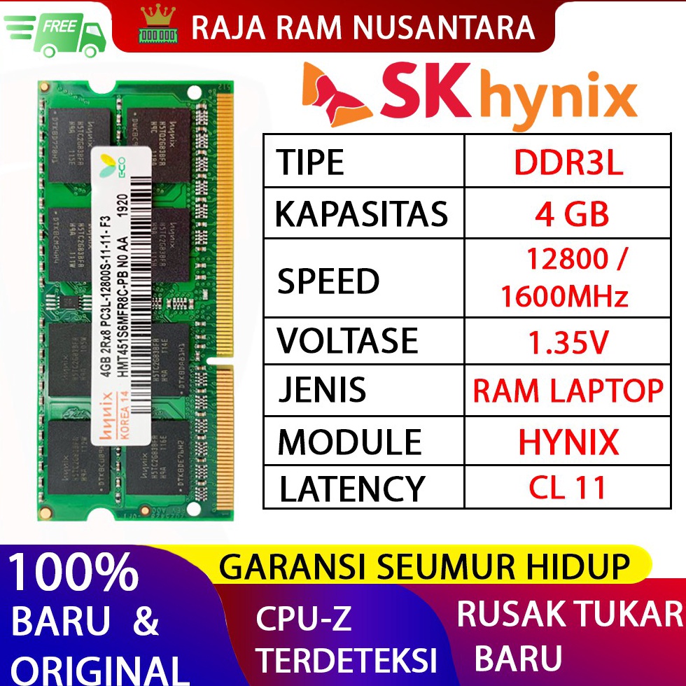 KODE T59G RAM HYNIX DDR3L 4GB 16MHZ 128 ORI RAM LAPTOP DDR3 RAM NB DDR3