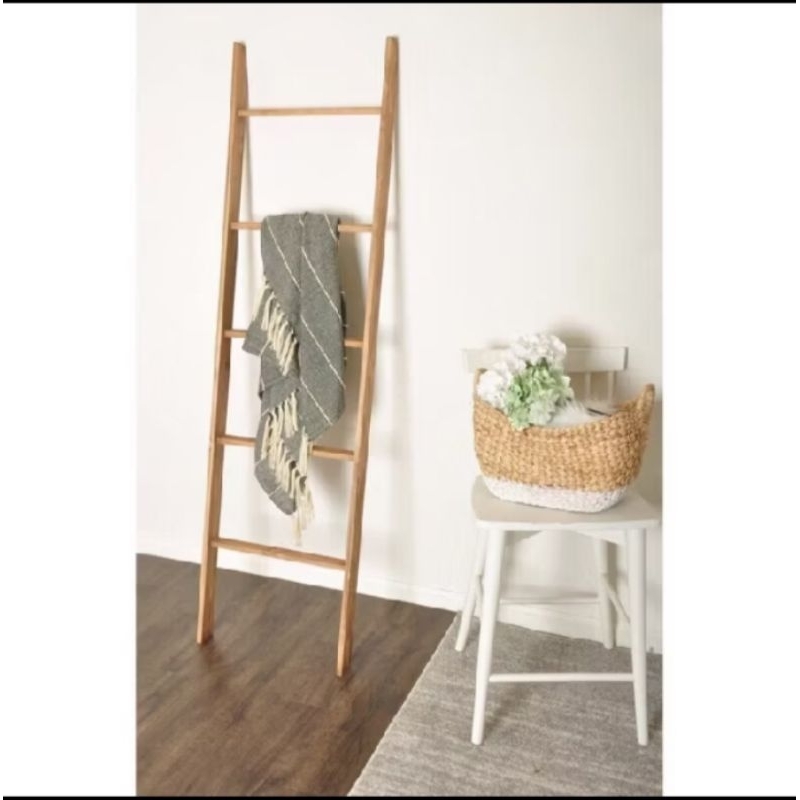 Ladder hanger rak tangga kayu , gantungan rak sejadah mukena , ladder hanger gantungan multifungsi, 