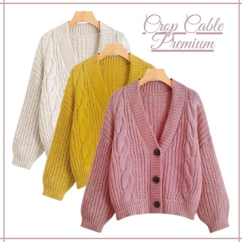 KARDIGAN CABLE CROP OLIVIA 7GET TABAL PREMIUM / CROP CABLE CARDY