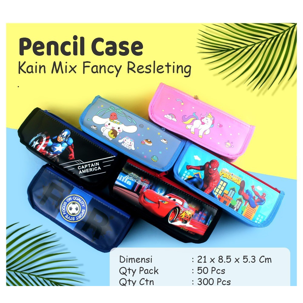 

Tempat Pensil Pen Case Dompet Kain Sleting Gambar Karakter