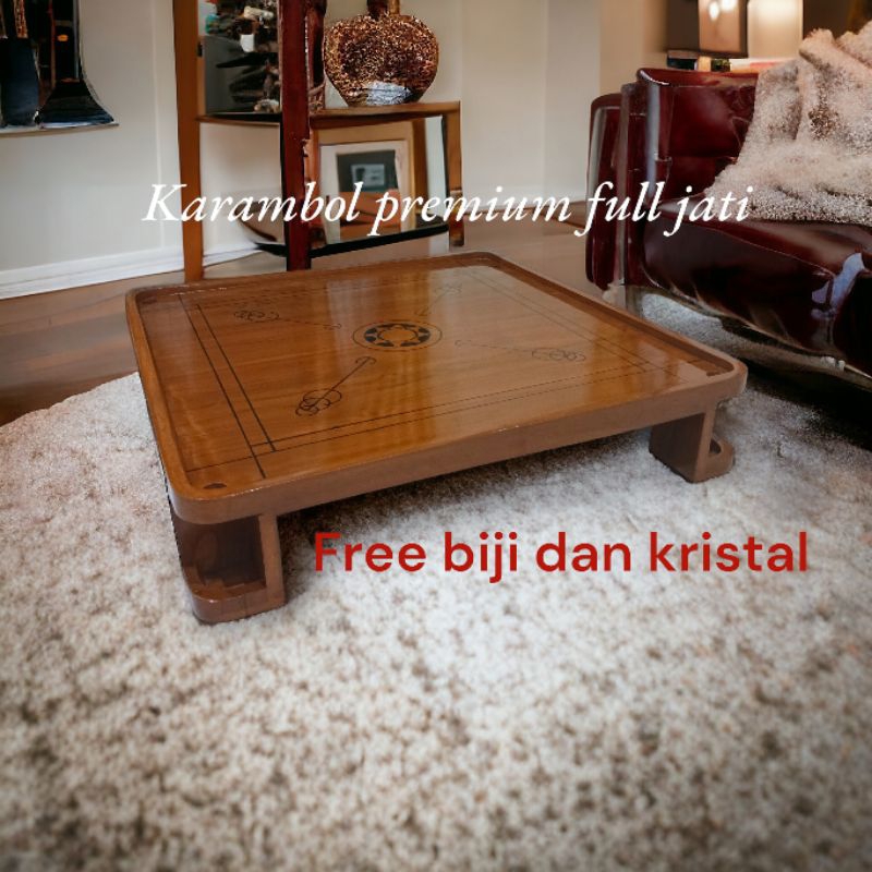 Karambol Carambol Besar Kayu Jati 120x120 set Lengkap