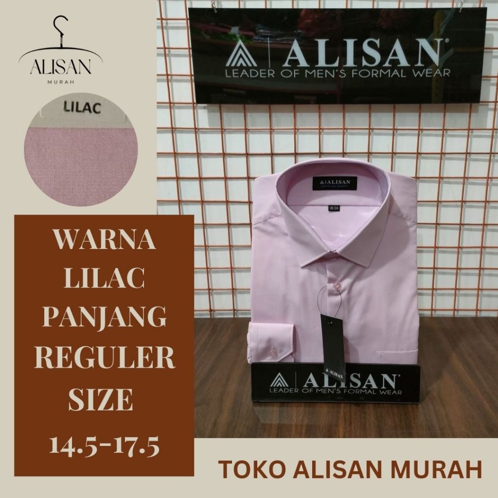 Kemeja Pria Alisan Lengan Panjang Reguler Fit Warna LILAC