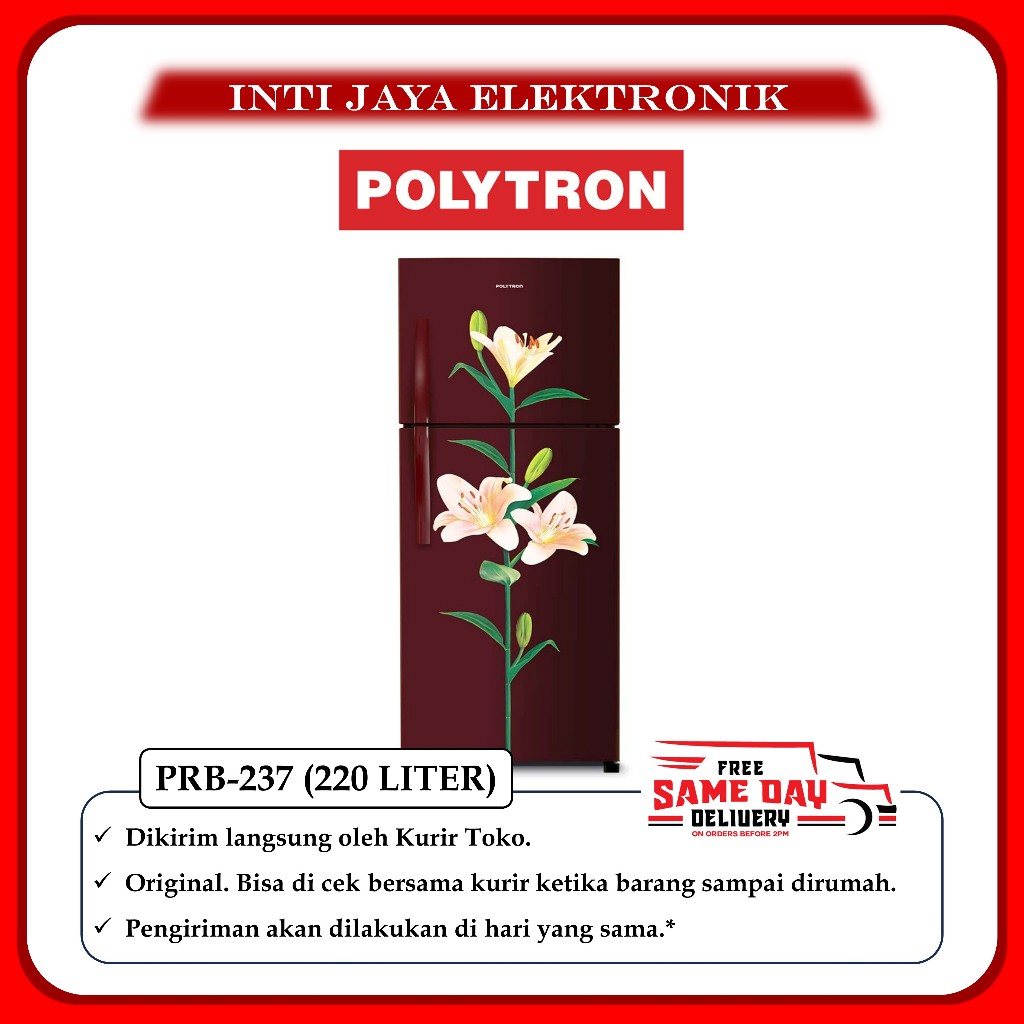 KULKAS POLYTRON 220 LITER 2 PINTU - PRB-237 || POLYTRON PRB237 PRB 237