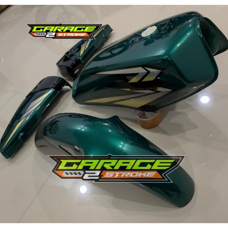 Tangki Tengki Bensin Yamaha RX King RXk Hijau Botol Tahun 2002 Super Glossy