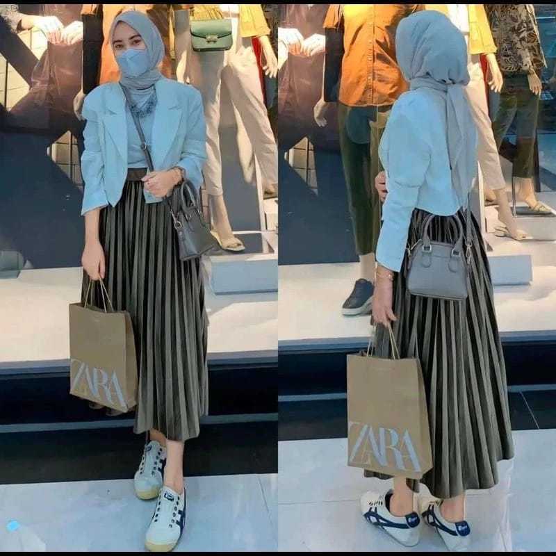 PLISKET BLUDRU VELVET PREMIUM / ROK PLISKET BLUDRU PENDEK / ROK BLUDRU VELVET