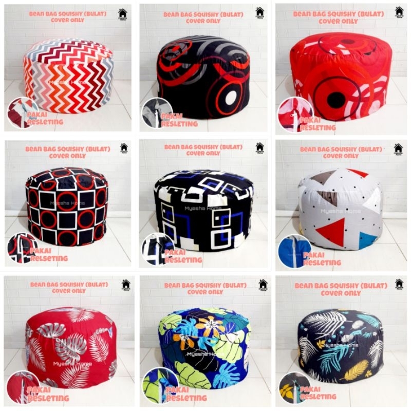 RK Cover Sofa Bean Bag Squishy Bulat Oval / Sarung Sofa Bean Bag Bulat Oval Squishy