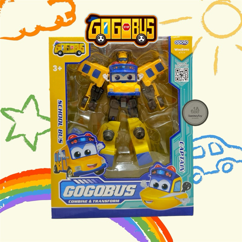 GOGO BUS COMBINE AND TRANSFORM SCHOOL BUS AND CAPTAIN GOGOBUS / MAINAN ANAK MOBIL MOBILAN / MAIAN AN