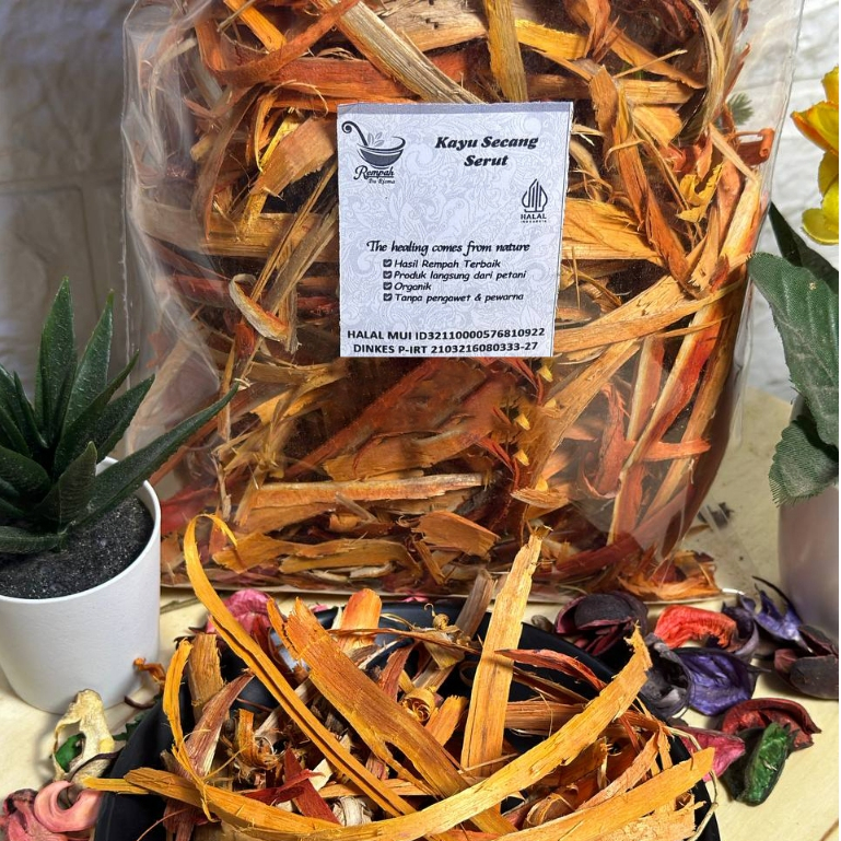 

p4yu Kayu Secang Serut Halus 1 Kg Kualitas Warna Merah Rempah Bu Risma