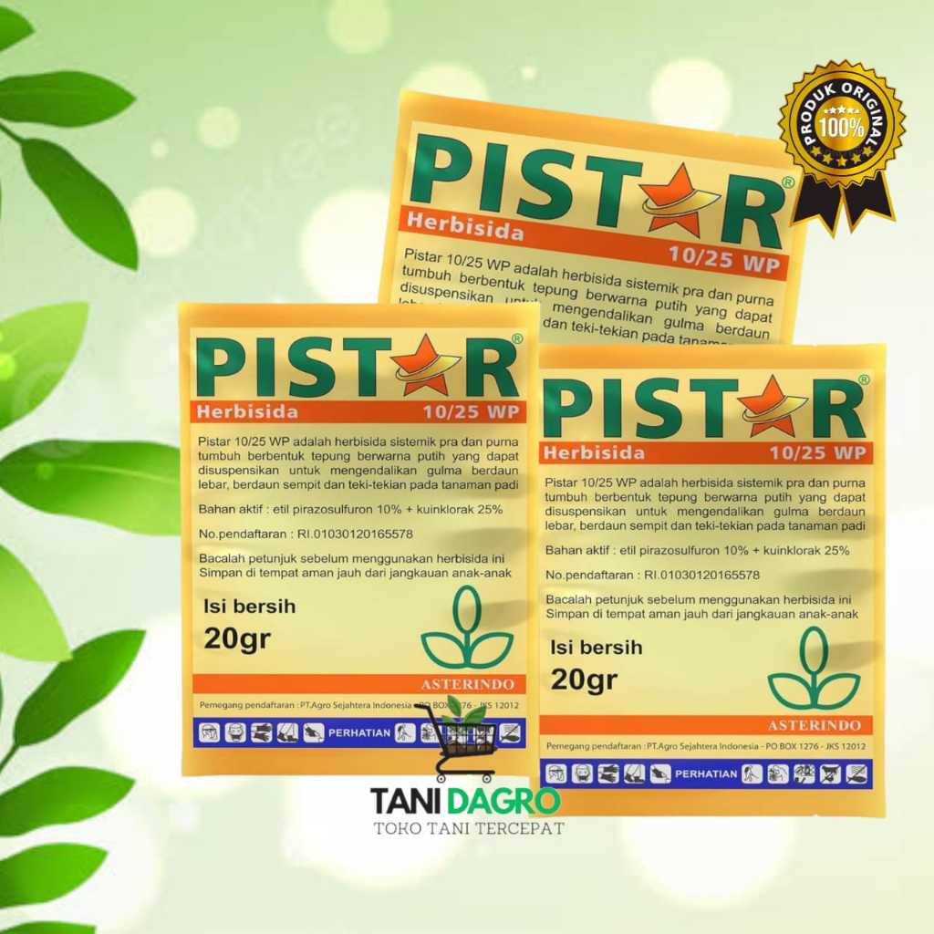 HERBISIDA PADI PISTAR 10/25 WP @100 gr - MEMBASMI RUMPUT TEKI DI PADI