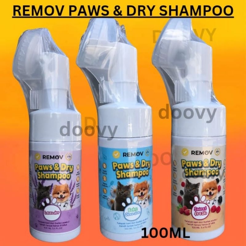 REMOV DRY SHAMPOO 100ML DRY SHAMPOO HEWAN DRY SHAMPOO KUCING DRY SHAMPOO ANJING REMOV PAWS & DRY SHA