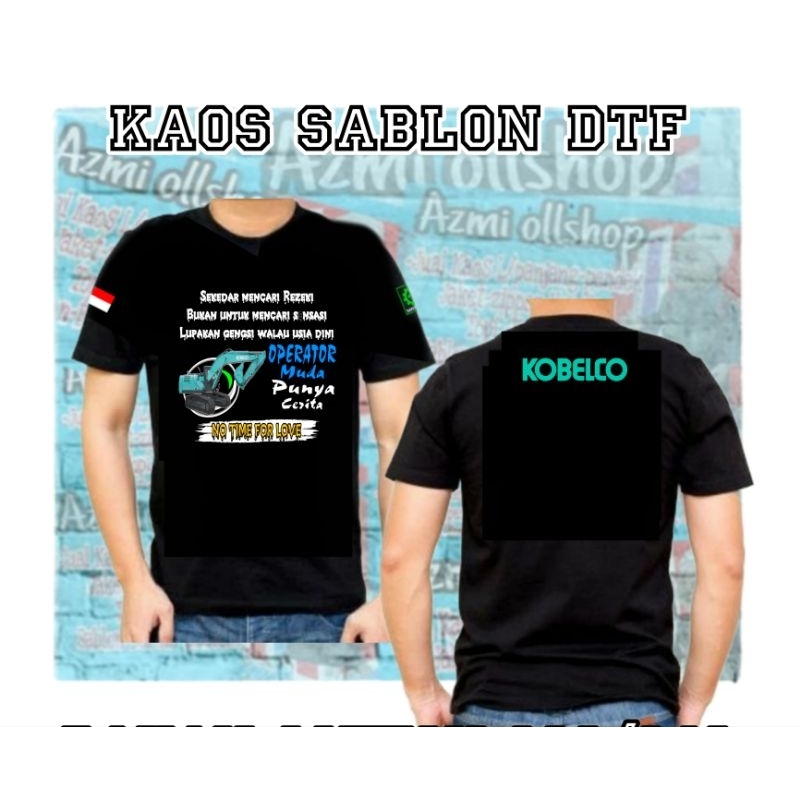 Kaos operator muda excavator kobelco/kaos sablon DTF