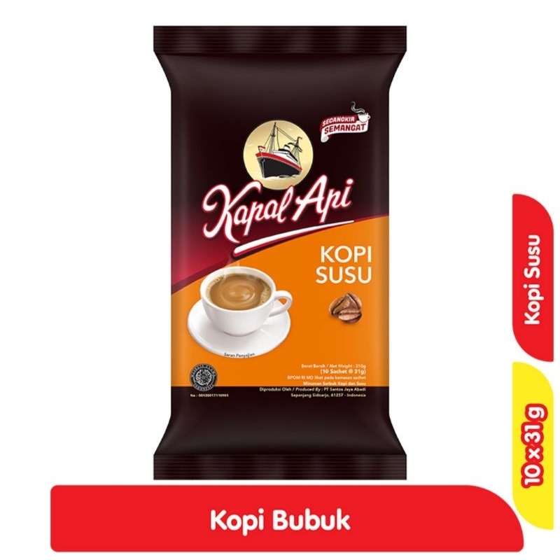 

Kapal Api Instan Kopi Susu isi 10 x 31 gram