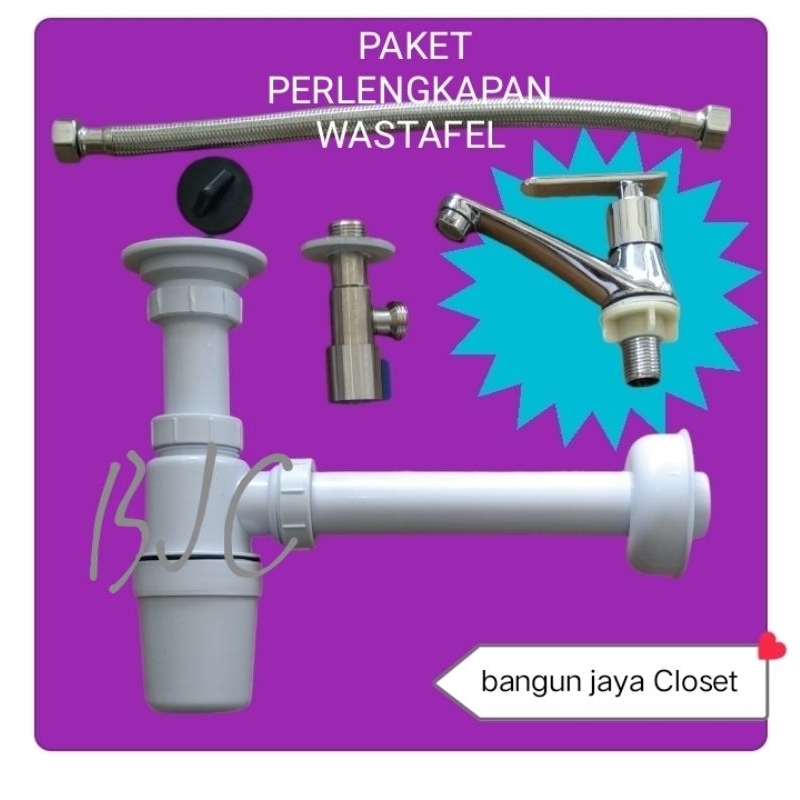 Paket perlengkapan wastafel cuci tangan/sparepart wastafel 1set