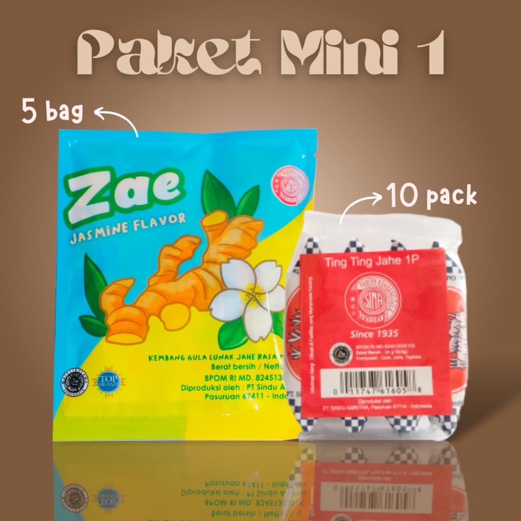 

(PAKET) Mini 1 || Ting Ting Jahe Sin A 1P dan Permen Jahe Zae Melati