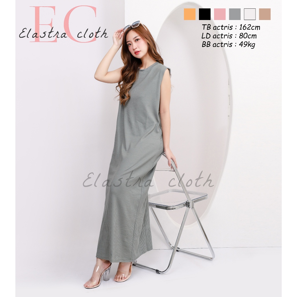 ELASTRA - INNER ANYA KNIT HIGH QUALITY / INER DRESS / INER GAMIS TANPA LENGAN / INER SPAN KNIT
