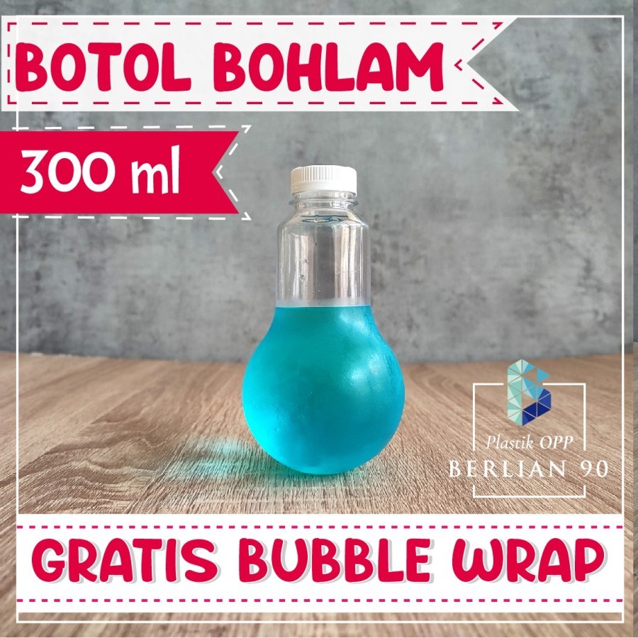 botol bohlam / botol plastik lampu / botol lampu 300 ml / botol plastik 300ml