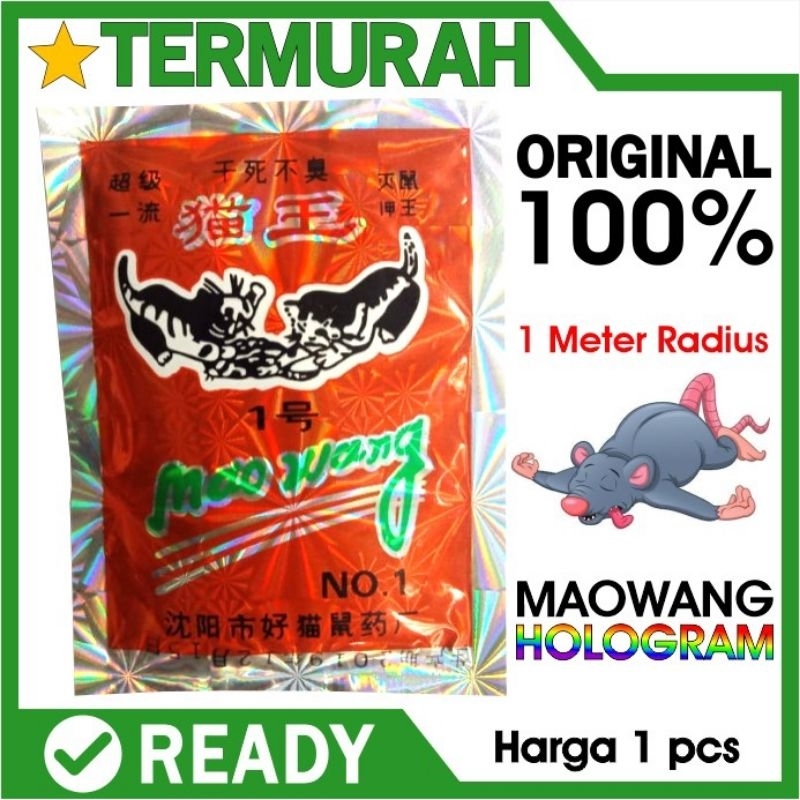 MAOWANG RACUN TIKUS HOLOGRA MERAH ORIGINAL IMPORT